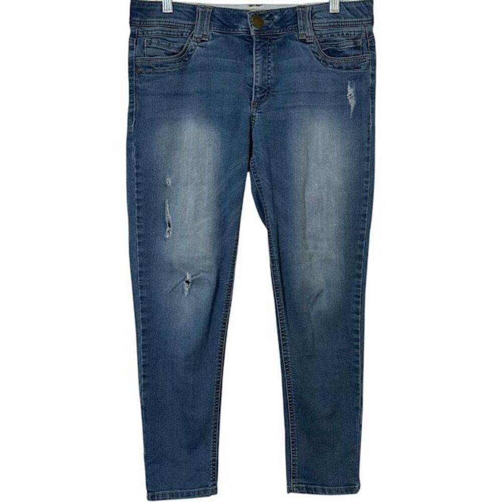 Democracy‎ Ab Technology "Ab"solution Ripped Mid Wash Crop Skinny Jeans 10